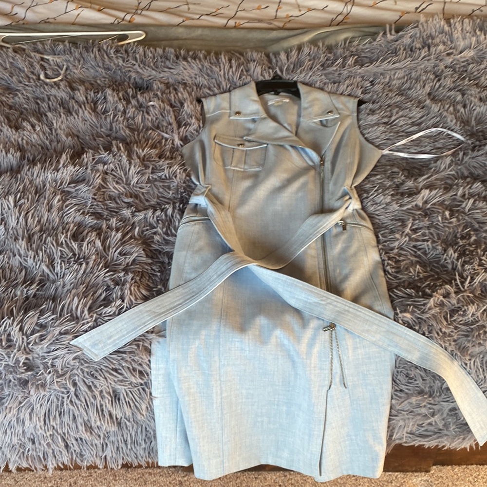Calvin Klein Zip-Front Belted Dress - Picture 9 of 9
